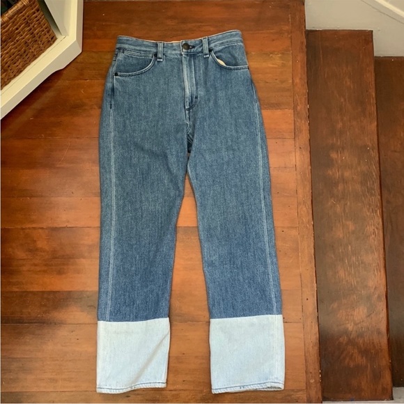 rag & bone Nihon Selv Two Tone High Rise Straight Leg Jean - Picture 2 of 15